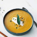 butternut soup bisque with maple cream