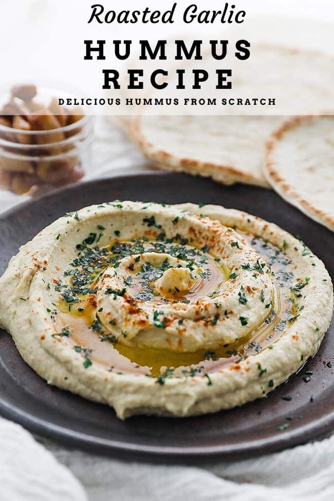 Homemade Hummus with Roasted Garlic and Flat Bread - Chef Billy Parisi