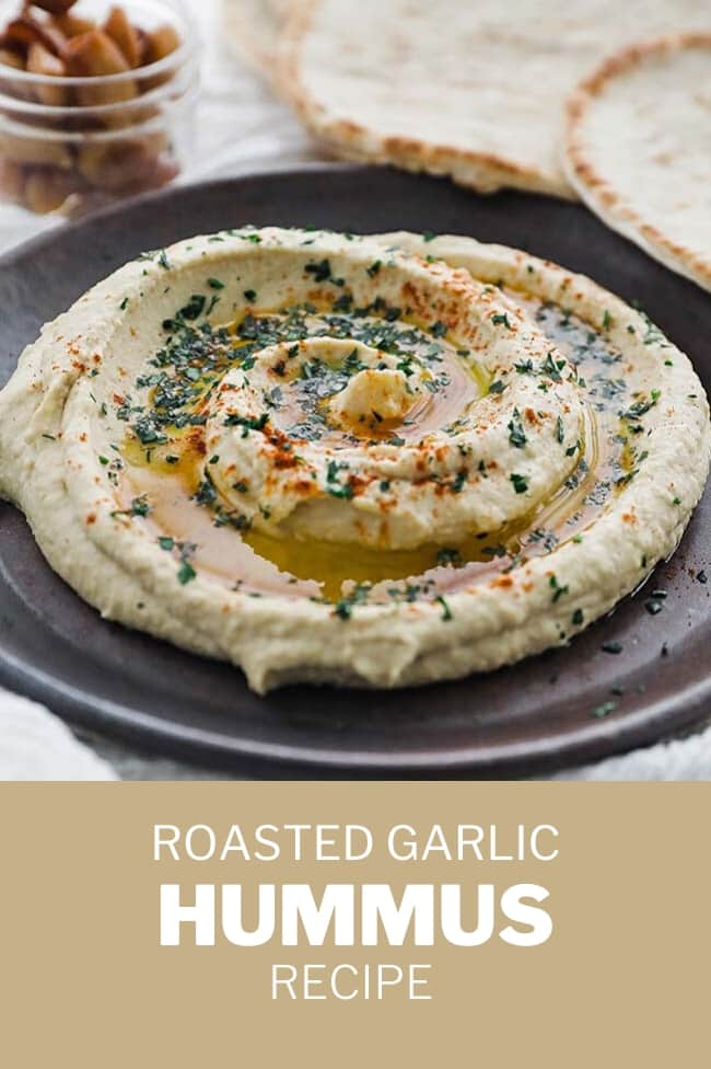 Homemade Hummus with Roasted Garlic and Flat Bread Chef Billy Parisi