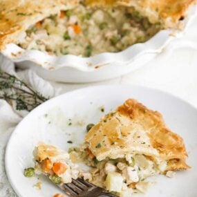 slice of turkey pot pie