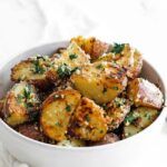 bowl of roasted parmesan potatoes