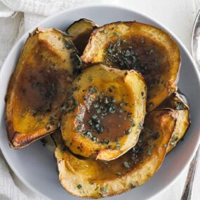 roasted acorn squash with butter and brown sugar