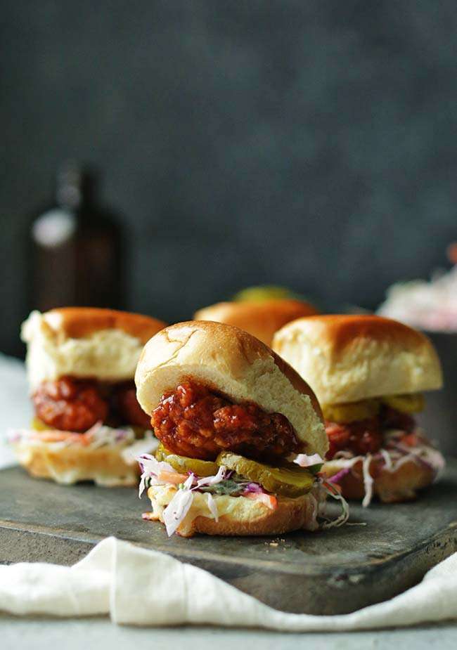 Bbq Chicken Sliders Recipe With Coleslaw And Pickles Chef Billy Parisi