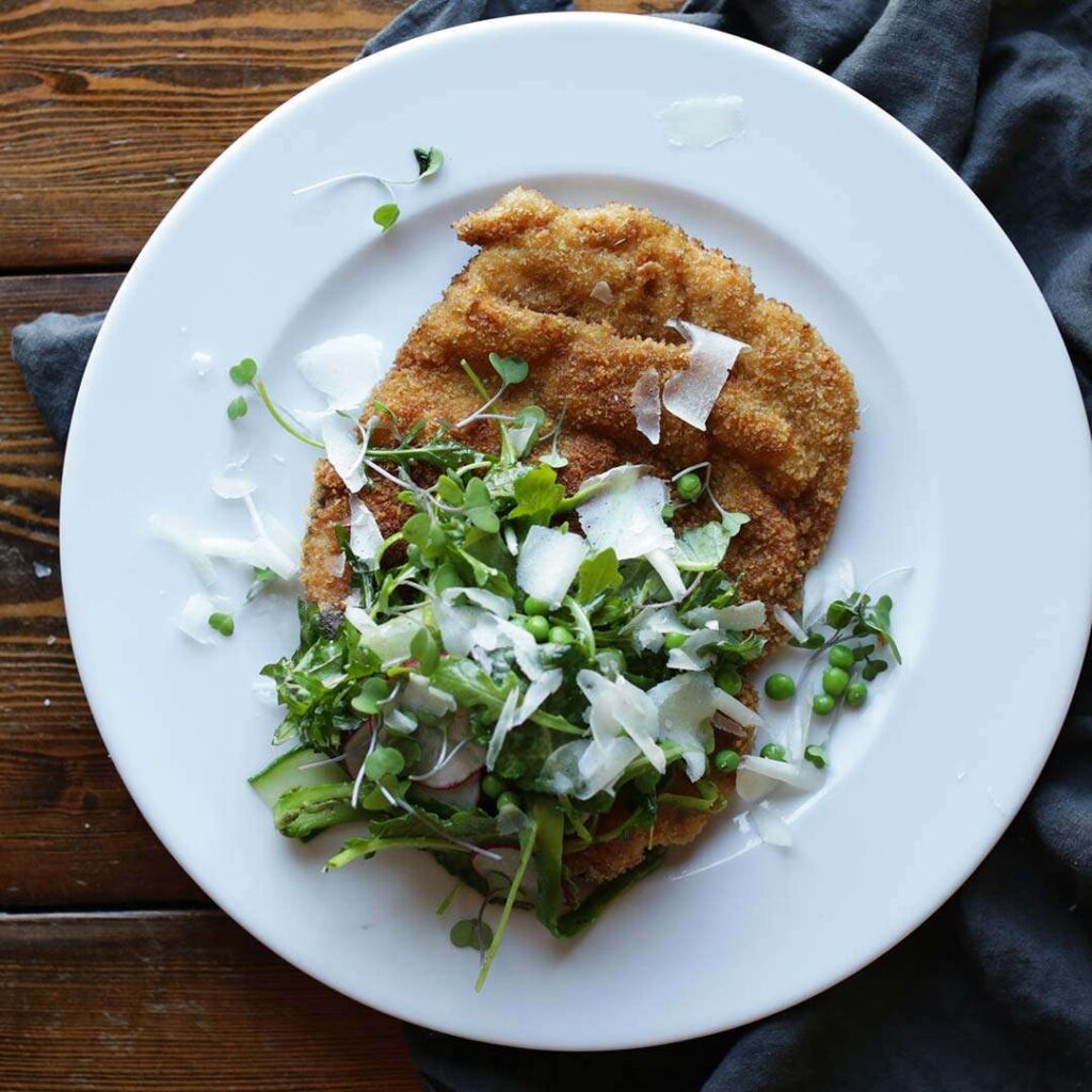 Pork Milanese with Baby Kale Salad Recipe - Chef Billy Parisi