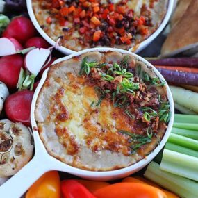 two bean dip platters