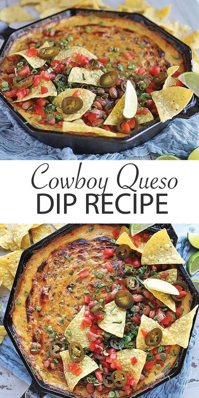 Loaded Cowboy Queso Dip Recipe With Pinto Beans - Chef Billy Parisi