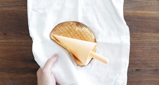 rolling a waffle cone