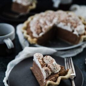 chocolate french silk pie slice