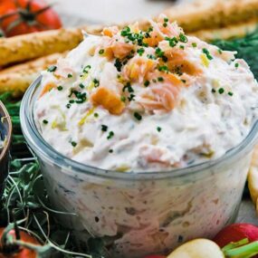 smoked salmon dip platter