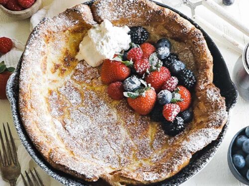 Baby Dutch babies were a kid pleaser this morning at breakfast