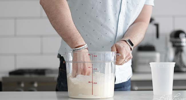 mixing a poolish