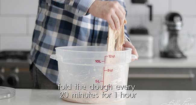 stretching dough