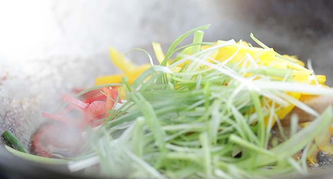 veggies in a wok