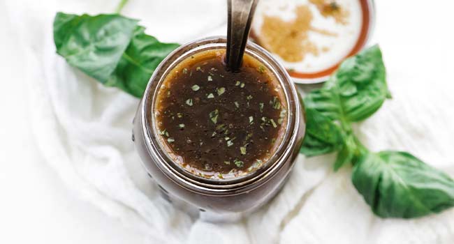 balsamic vinaigrette in a jar