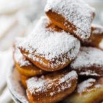 beignets with sugar in a bowl