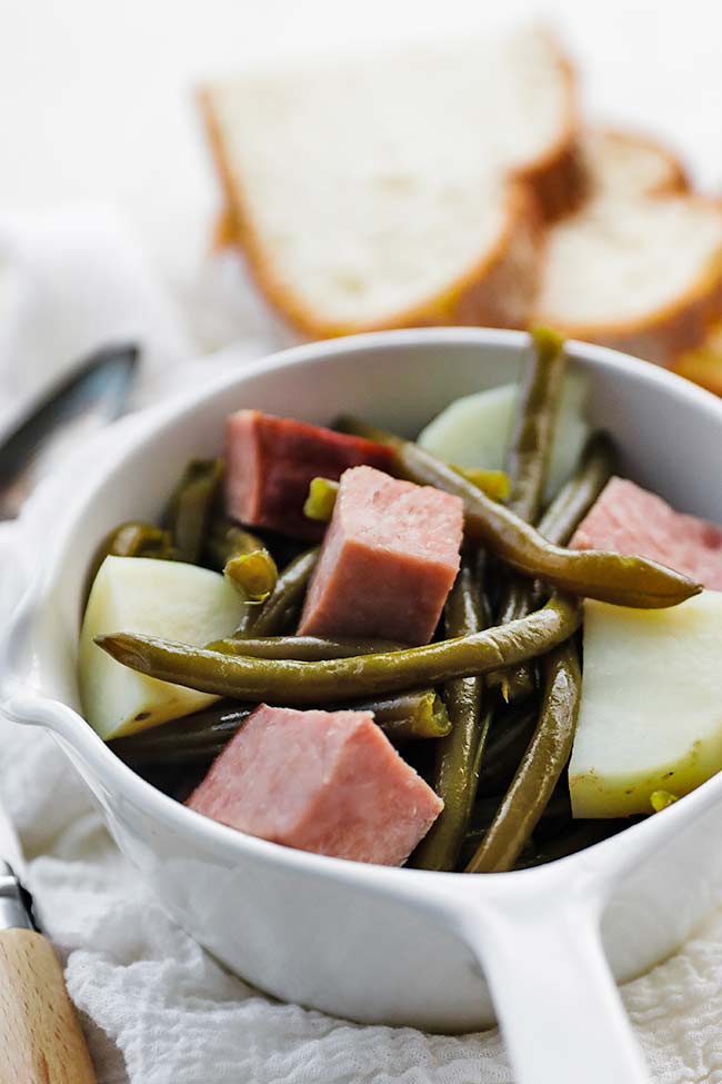 ham and potato stew with green beans