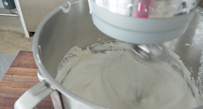 whipping a meringue