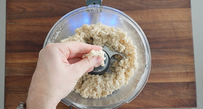 pie dough in a food processor