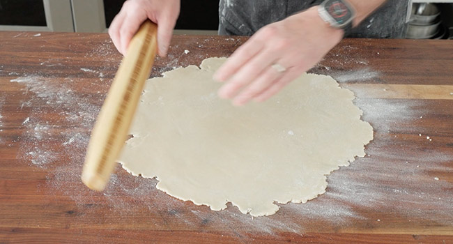 rolled out pie dough