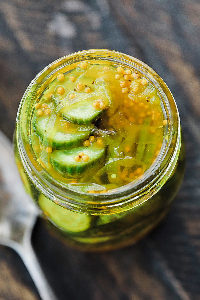 bread and butter pickles in a jar