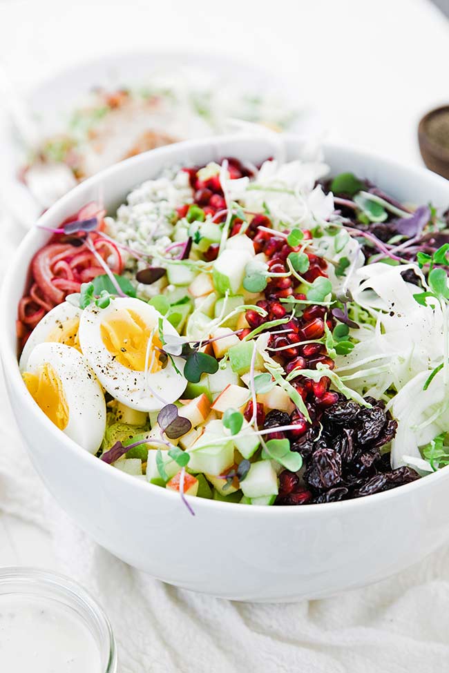 shaved brussels sprout salad with fruit