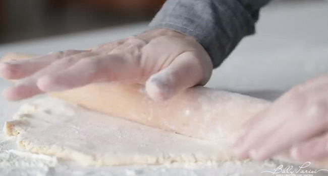 rolling out pie dough