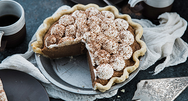 silk pie with whipped cream