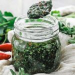 chimichurri sauce in a jar