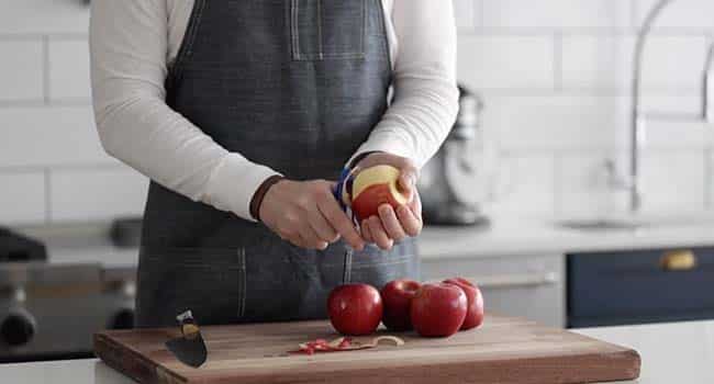 peeling apples