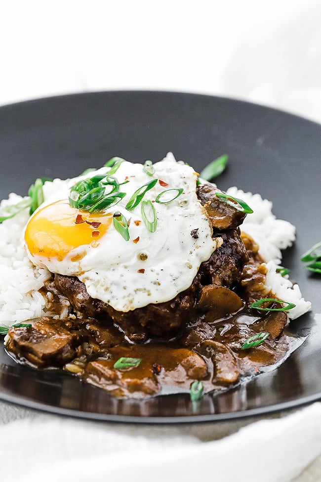 loco moco with eggs and rice