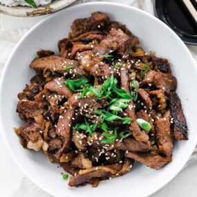 beef bulgogi in a bowl