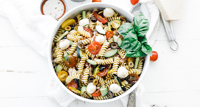 pasta salad with herbs