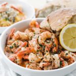 shrimp scampi in a bowl