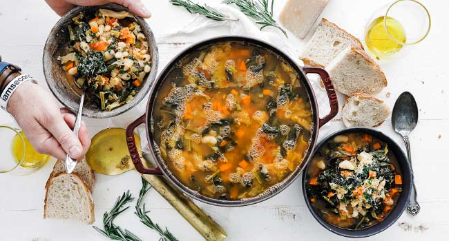 serving ribollita soup