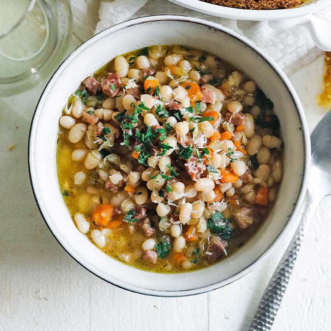 bowl of ham and bean soup