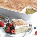 tres leches cake with berries