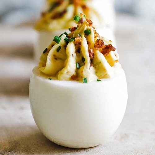 Bacon Deviled Eggs - Dinner at the Zoo