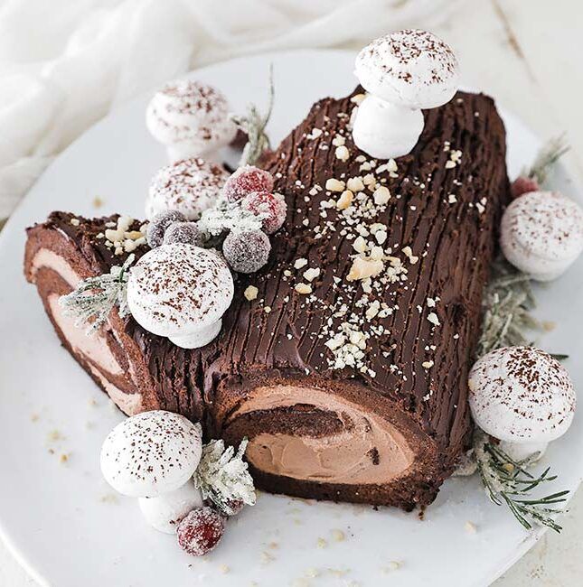 Christmas Yule Log Cake Recipe (Bûche De Noël) - Chef Billy Parisi