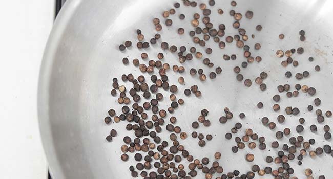 peppercorns in a pan