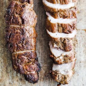 sliced roasted pork tenderloin