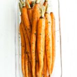 roasted carrots on a serving dish