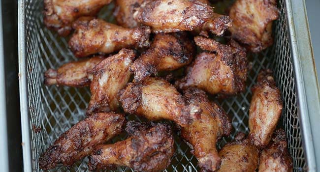 deep frying smoked chicken wings