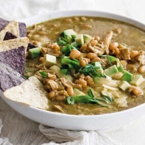 bowl of white chicken chili