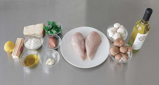 ingredients to make chicken scallopini