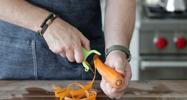 peeling carrots