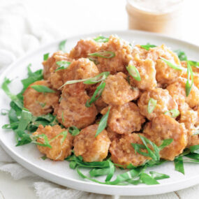 bang bang shrimp on a plate