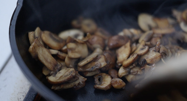 browned mushrooms