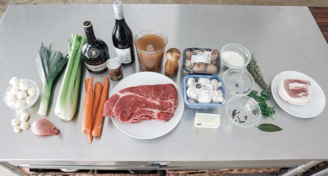 Boeuf Bourguignon ingredients