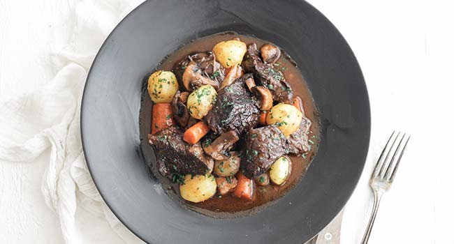 beef Burgundy in a bowl