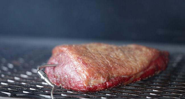 reverse searing a steak on a smoker